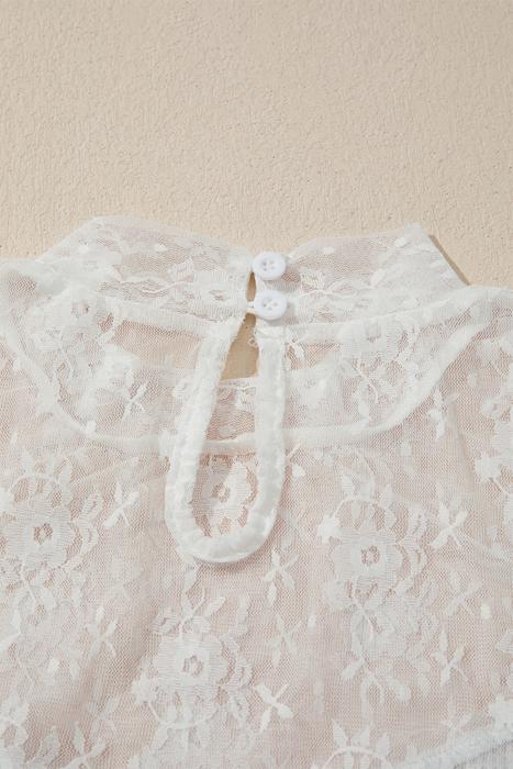 Floral Lace Mesh Long Sleeve Top | S-XL