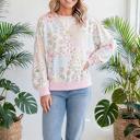  Floral Twist Trim Long Sleeve Top | S-XL