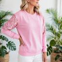  Sequin Round Neck Pullover Top | S-XL