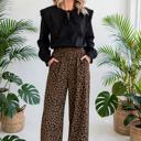  Leopard Print High-Waisted Corduroy Pants | S-XL