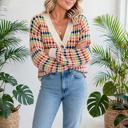  Dot Pattern Knit Button Front V Neck Cardigan | S-XL