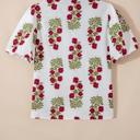  Sweet Bloom Contrast Bubble Sleeve Top  | S-XL