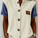  Ribbed Denim Patch Shirt | S-XL