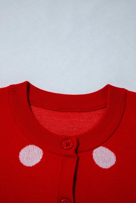 Dotline Drape Button-Front Cardigan | S-XL