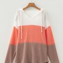  Ribbed Colorblock Hooded Pullover | S-XL