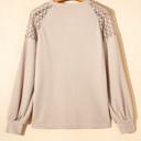  Textured Lace Sleeve Pullover | S-2XL