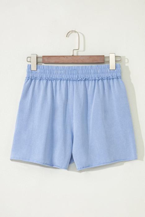 Mineral Washed Elastic Waist Shorts | S-XL