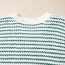  Elara Striped Ribbed Trim Loose Fit Knitted Vest | S-XL