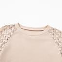  Textured Lace Sleeve Pullover | S-2XL