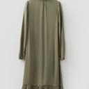  Collared V-Neck Leopard Trim Maxi Dress | S-XL