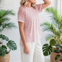  Seamed Detail Contrast Lace Raglan Sleeve Top | S-XL