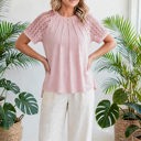  Seamed Detail Contrast Lace Raglan Sleeve Top | S-XL