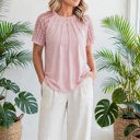  Seamed Detail Contrast Lace Raglan Sleeve Top | S-XL