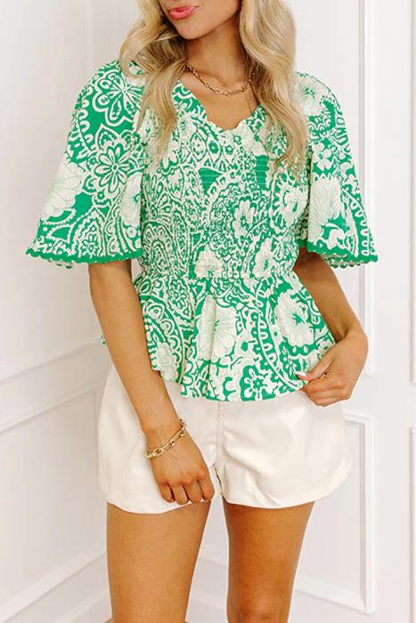 Sweet Bloom Smocked Blouse | S-XL
