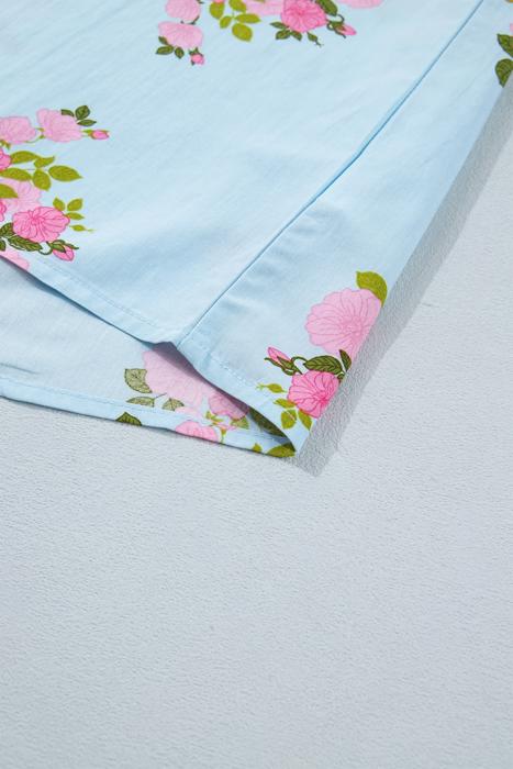 Floral Print 3/4 Sleeve Button-Cuff Blouse | S-XL