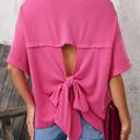  Spiral Ribbed Bow-Back Oversized Tee | S-XL