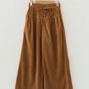 Button Front Elastic Waist Wide Leg Pants | S-XL