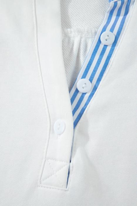 Striped Frill Collar Short Sleeve Blouse | S-XL
