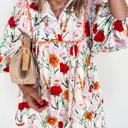  Floral Print Ricrac Trim Puff Sleeve Mini Dress | S-XL
