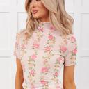  Sheer Bloom Mock Neck Top | S-XL