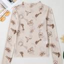  Slim Fit Mock Neck Western Graphic Mesh Top | S-XL
