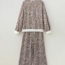  Leopard Print Embroidered Colorblock Pant Set | S-XL