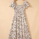  Ditsy Floral Print Smocked Square Neck Mini Dress | S-XL