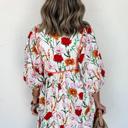  Floral Print Ricrac Trim Puff Sleeve Mini Dress | S-XL