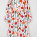  Floral Print Ricrac Trim Puff Sleeve Mini Dress | S-XL