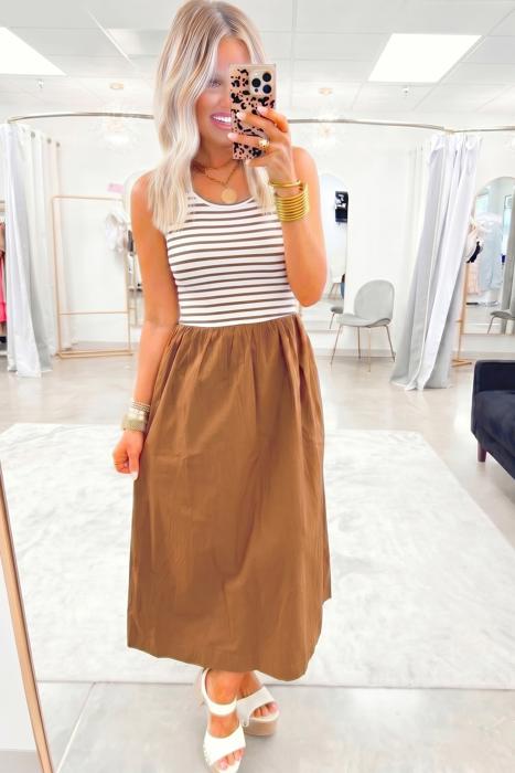 Colorblock Patchwork Sleeveless Maxi Dress | S-XL