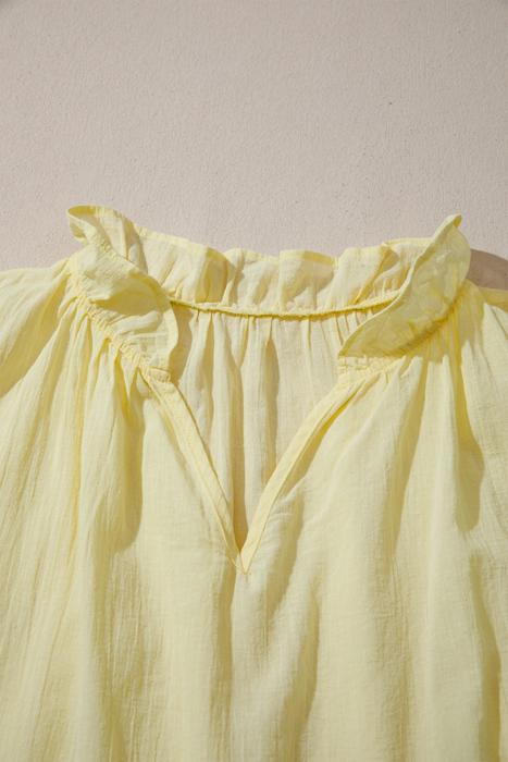 Ruffle Trim V-Neck Sleeveless Blouse | S-XL