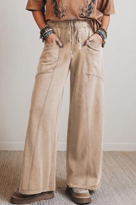 High-Waist Drawstring Wide Leg Pants | S-XL