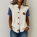  Ribbed Denim Patch Shirt | S-XL