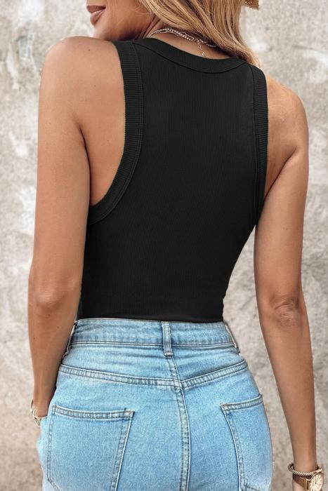 Slim-Fit Ribbed Padded Tank Top | S-XL