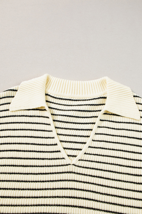 V-Neck Stripe Sweater Vest | S-XL