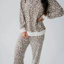  Leopard Print Embroidered Colorblock Pant Set | S-XL