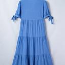  Tiered Gingham Bow Tie Midi Dress | S-XL