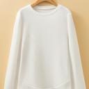 Waffle Knit Rounded Hem Long Sleeve Top | S-XL