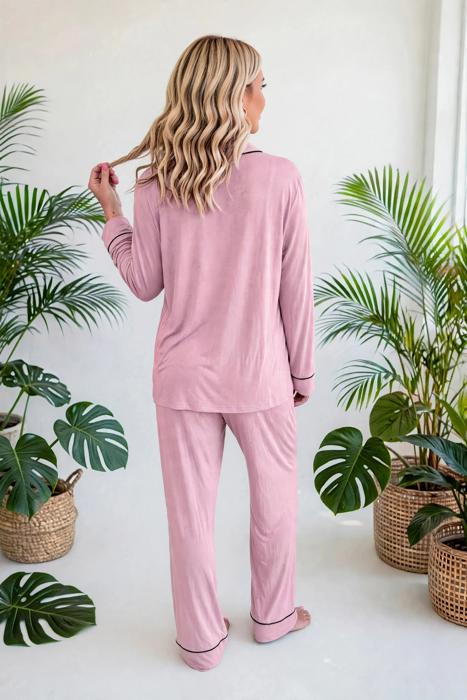 Colorblock Patchwork Long Sleeve Lounge Set | S-XL