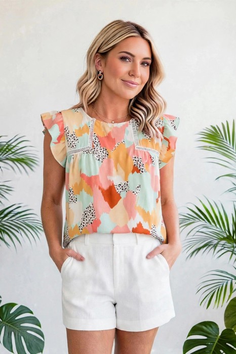Season Style Ruffled Sleeve Tank | Free Shipping