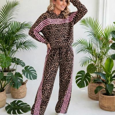 Striped Detail Leopard Matching Set | S-XL