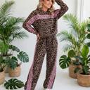  Striped Detail Leopard Matching Set | S-XL