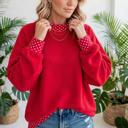  Contrast Trim Polka Dot Sweatshirt | S-XL