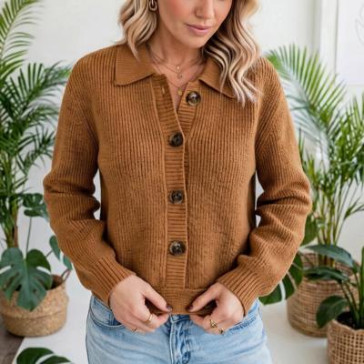Button Front Long Sleeve Knit Cardigan | S-XL