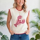  Crew Neck Plaid Crawfish Sweater Vest | S-XL