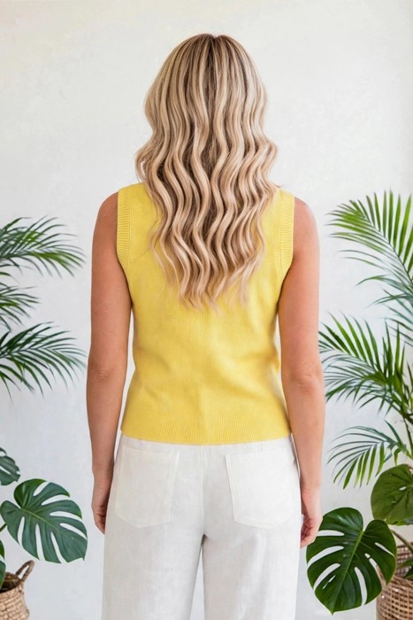 Solid Knit Sweater Vest with Front Pockets | S-XL