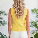  Solid Knit Sweater Vest with Front Pockets | S-XL