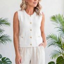  Solid Knit Sweater Vest with Front Pockets | S-XL