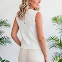  Solid Knit Sweater Vest with Front Pockets | S-XL
