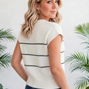  Striped Short Sleeve Button Front Cardigan | S-XL